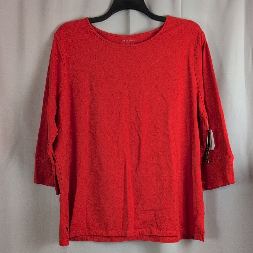 Preswick & Moore Orange 3/4 Sleeve Top.‎ New
